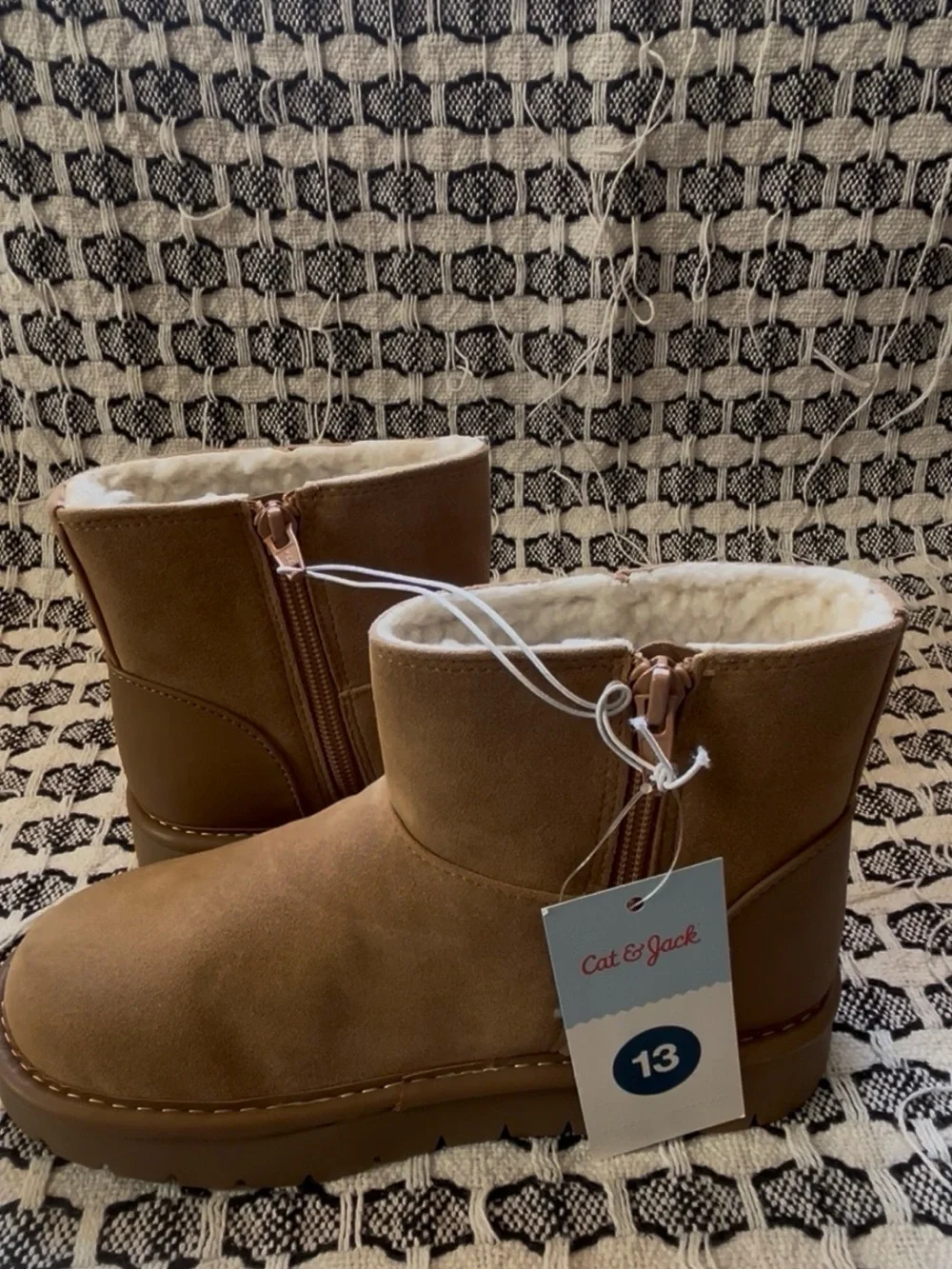 Cat & Jack Kids Tan Faux-Suede Ankle Boots